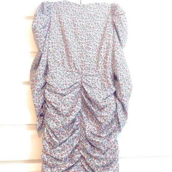 NWT Designer NOTES DU NORD Naya Ruched Midi Dress Flower Symphony 10 MSRP $280 - Picture 6 of 7
